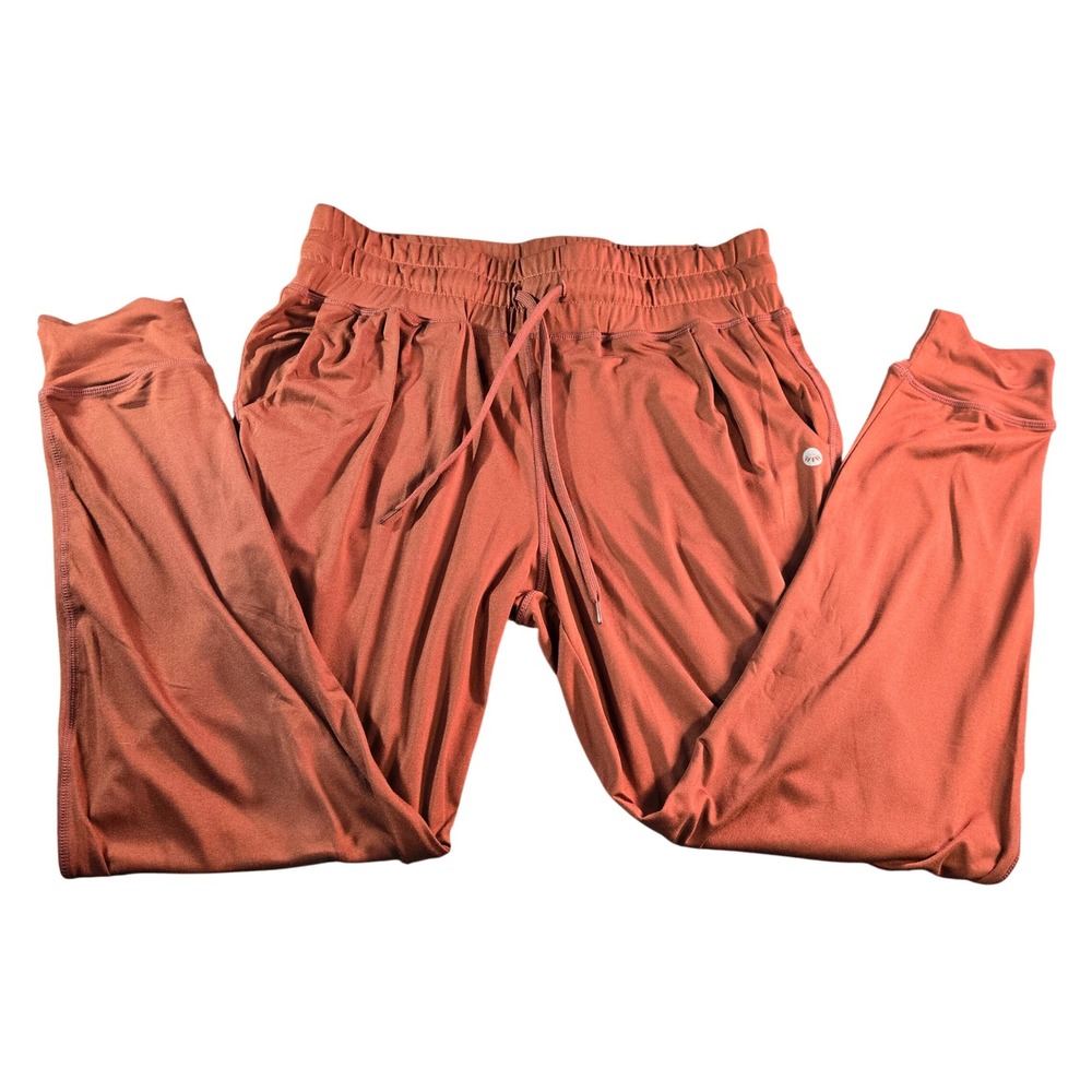 Senita Women's Athletics Joggers Rust‎ Terracotta Drawstring Pockets Size S